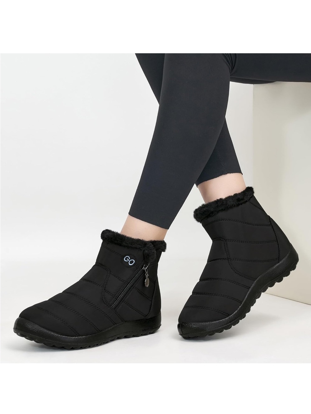 Snow Boots for Women Winter Warm Ankle Booties Waterproof Comfortable faux fur